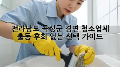 전라남도 곡성군 겸면 청소업체 출동: 후회 없는 선택 가이드